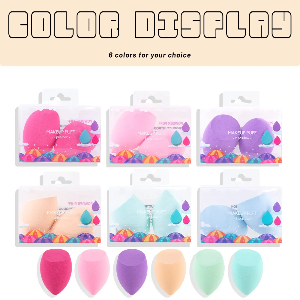 Water Drop Makeup Blending Sponge 2-Pack - Dry and Wet Dual Use 36 beauty blender makeup sponge spu818325315157 desc 36