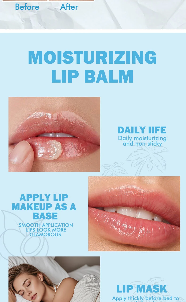 Coconut Moisturizing Lip Balm Set - 3 Pack Natural Organic Lip Care 4 coconut moisturizing lip balm set spu992380376147 desc 4