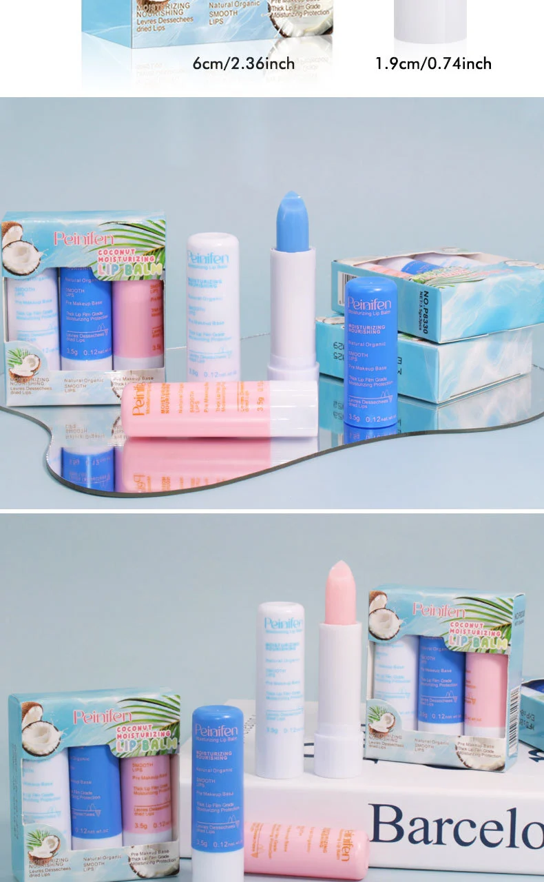 Coconut Moisturizing Lip Balm Set - 3 Pack Natural Organic Lip Care 9 coconut moisturizing lip balm set spu992380376147 desc 9