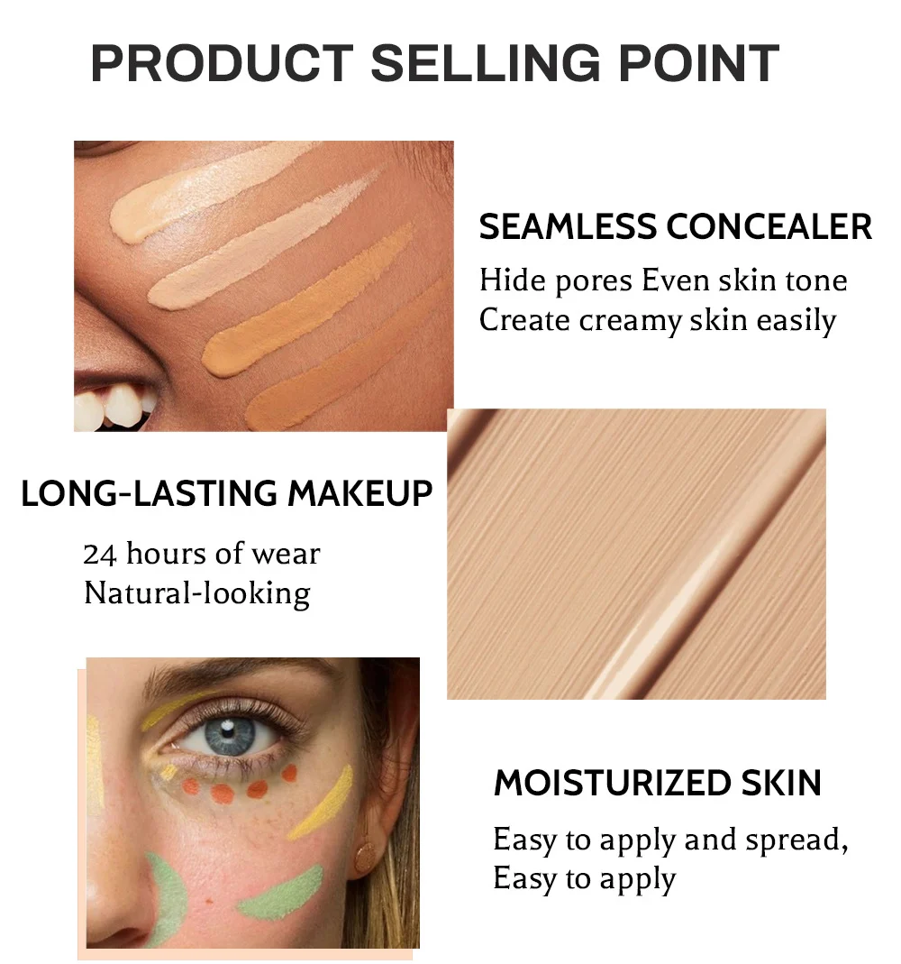 8-Color Liquid Concealer - Full Coverage & Waterproof Formula 17 liquid concealer makeup spu831008891819 desc 17