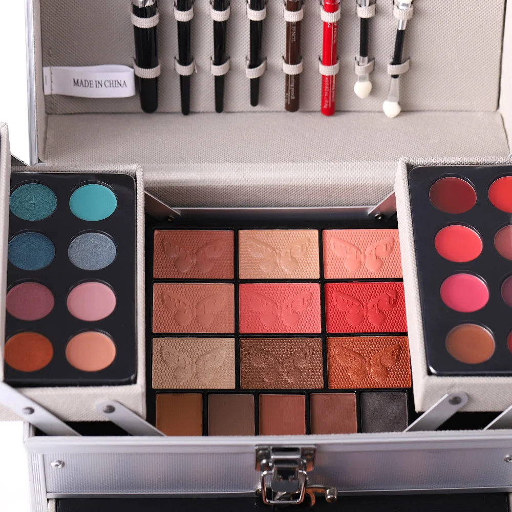 Full Face Makeup Kit with Eyeshadow, Blush & Leopard Print Case 14 makeup kit full face set spu878162988951 desc 14