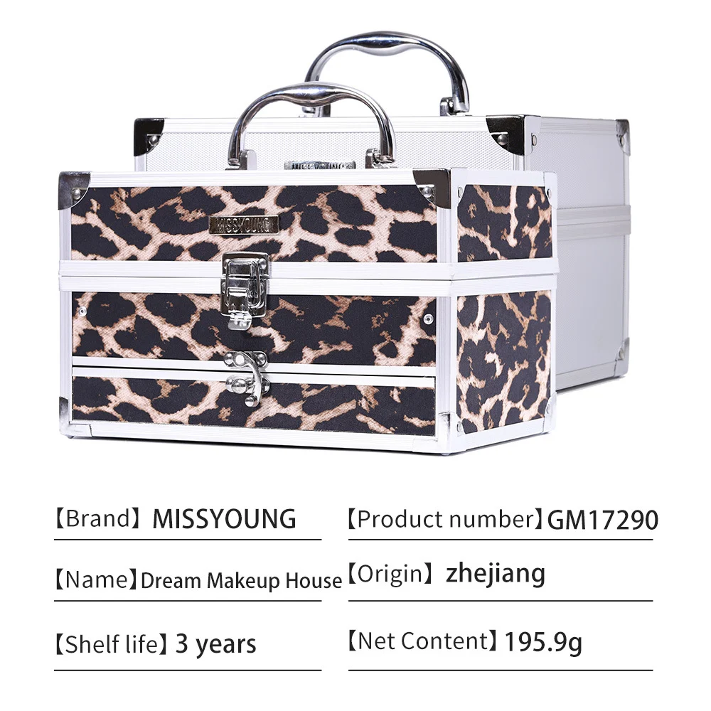 Full Face Makeup Kit with Eyeshadow, Blush & Leopard Print Case 2 makeup kit full face set spu878162988951 desc 2
