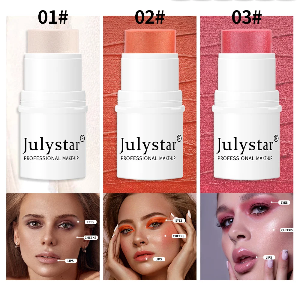 Monochromatic Multi-Stick Blush Cream - 4-in-1 Lip & Cheek Tint - 4.2g 5 multipurpose blush cream stick spu739448983562 desc 5