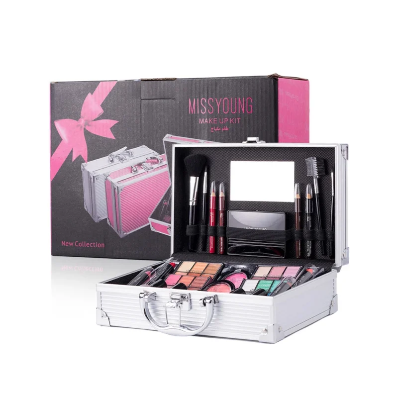 Missyoung Professional Makeup Kit Portable Case with Lipstick Blush Eyeshadow