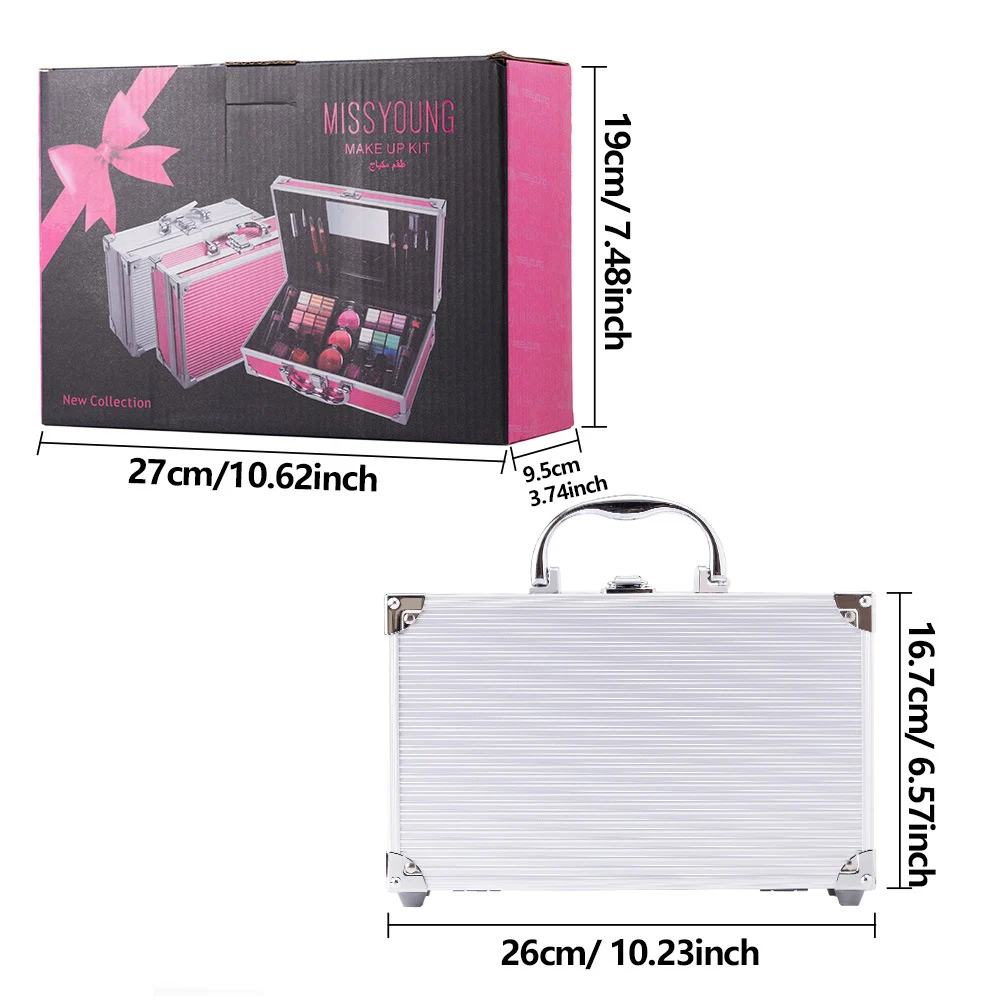 Professional Makeup Kit & Portable Case with Lipstick, Blush & Eyeshadow 1 portable makeup kit case spu876962613239 desc 1